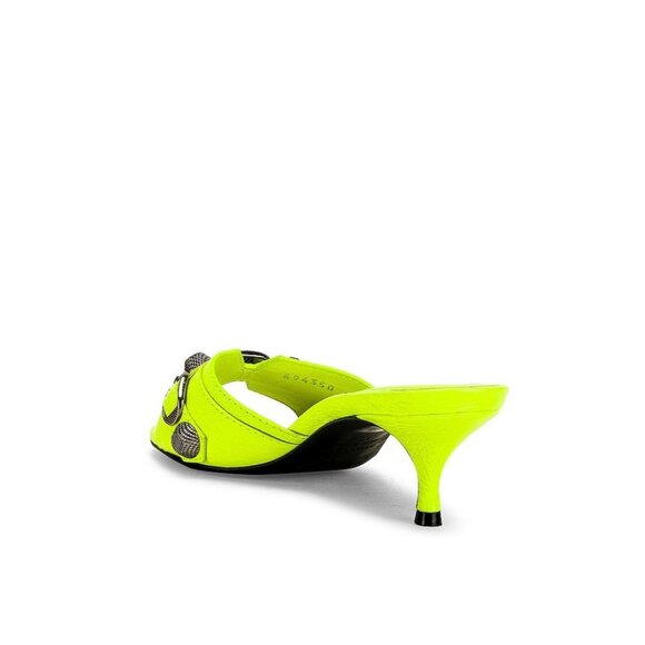 BALENCIAGA Cagole Mules in Fluo Yellow & Palladium 37 with box Womens Heels - Picture 2 of 16